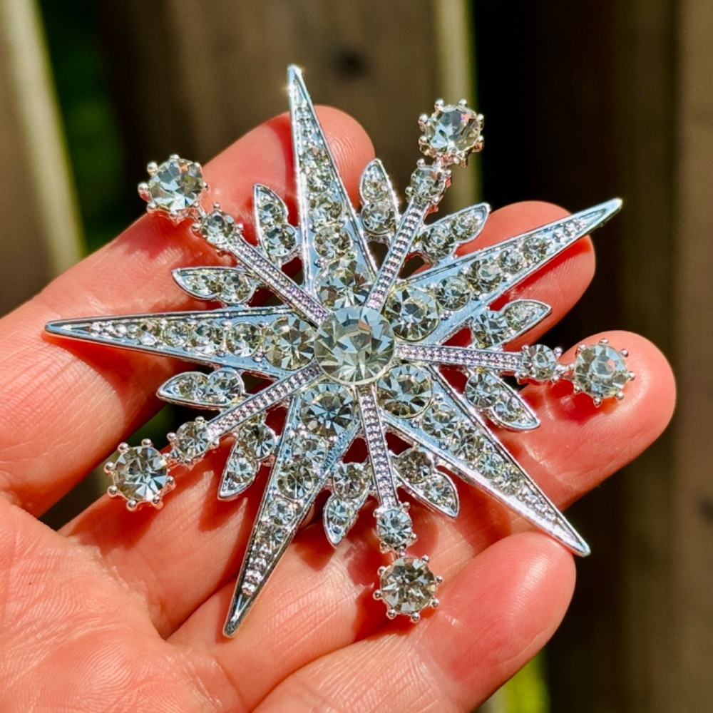 LARGE Star Brooch Large Silver star Brooch